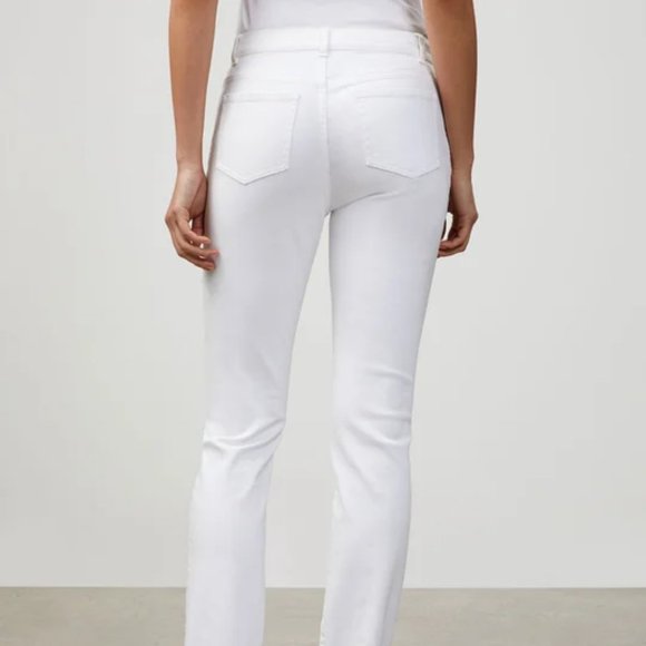 NWT$298 Lafayette 148 New York YARN-DYED DENIM WOOSTER JEAN in White 0 XS - Picture 6 of 15